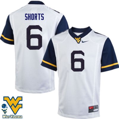 Men's West Virginia Mountaineers NCAA #6 Daikiel Shorts White Authentic Nike Stitched College Football Jersey KH15J04EN